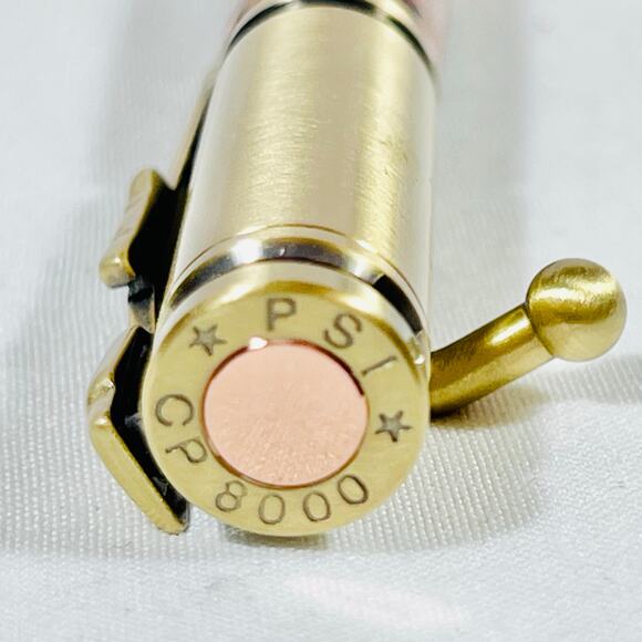 Bolt Action Ball Point Pen Rifle Handmade Brass Gold Brown Swirl Acrylic Resin - Picture 6 of 7